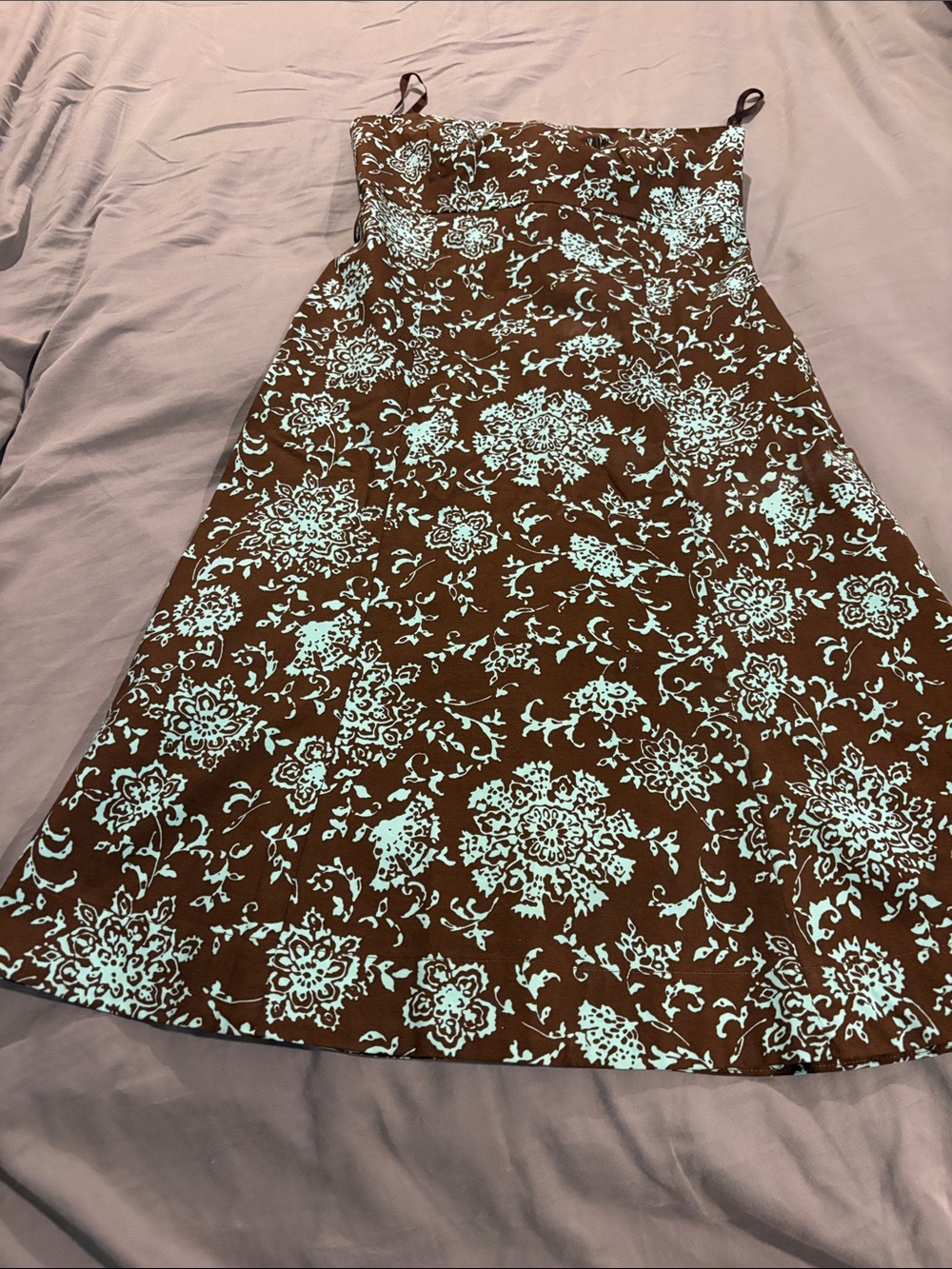 GAP Brown Dress with Mint Floral Print